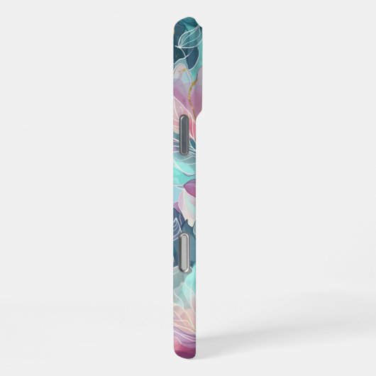 Coque iPhone 16 Pro Max Fleurs Tons de Bijoux (Côté droit)
