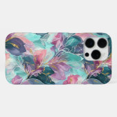 Coque iPhone 16 Pro Max Fleurs Tons de Bijoux (Verso Horizontal)