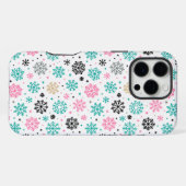 Coque iPhone 16 Pro Max Flocons de neige rétro (Verso Horizontal)