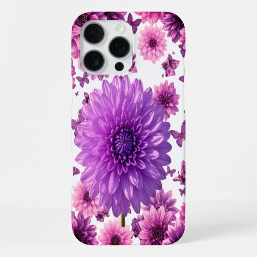 Coque iPhone 16 Pro Max Florale Rose Romantique (Verso)