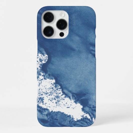 Coque iPhone 16 Pro Max Fond aquarelle abstrait bleu (Verso)