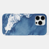 Coque iPhone 16 Pro Max Fond aquarelle abstrait bleu (Verso Horizontal)