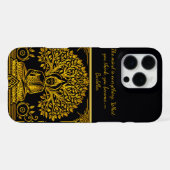 Coque iPhone 16 Pro Max Fond de feuillage pour Bouddha doré (Verso Horizontal)