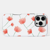 Coque iPhone 16 Pro Max Fond floral de coquelicots sans couture (Verso Horizontal)