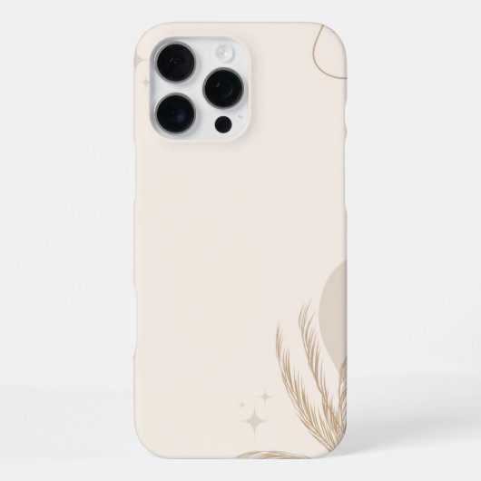 Coque iPhone 16 Pro Max Fond Floral Linktree Esthétique Marron Beige | (Verso)