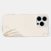 Coque iPhone 16 Pro Max Fond Floral Linktree Esthétique Marron Beige | (Verso Horizontal)
