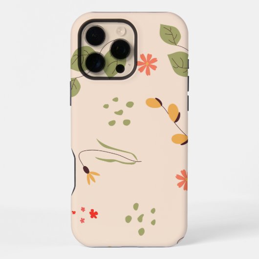 Coque iPhone 16 Pro Max Fond floral organique (Verso)