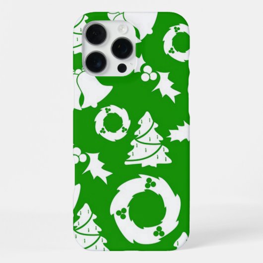 Coque iPhone 16 Pro Max Fond vert avec cloches, gui et arbre (Verso)