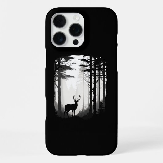 Coque iPhone 16 Pro Max Forêt de cerfs faune (Verso)