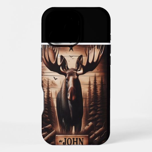 Coque iPhone 16 Pro Max Forêt de John avec élan (Verso)