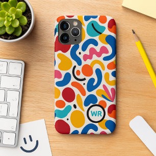 Coque iPhone 16 Pro Max Formes Amorphes Funky Colorées Motif d'Art