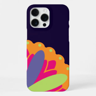 Coque iPhone 16 Pro Max Formes florales orange vibrant