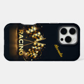 Coque iPhone 16 Pro Max Frisson de la journée de course avec des drapeaux (Verso Horizontal)
