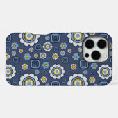 Coque iPhone 16 Pro Max Funky Daisy's en bleu (Verso Horizontal)