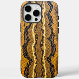 Coque iPhone 16 Pro Max Garde du serpent : Peau de léopard jaune
