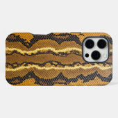 Coque iPhone 16 Pro Max Garde du serpent : Peau léopard jaune (Verso Horizontal)