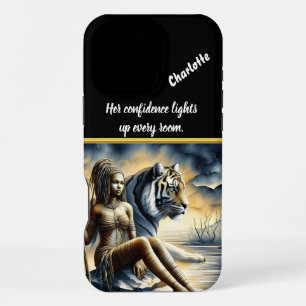 Coque iPhone 16 Pro Max Gardien au bord de la rivière avec un tigre