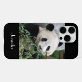 Coque iPhone 16 Pro Max Géant Panda Mignon, Nom, Noir (Verso Horizontal)