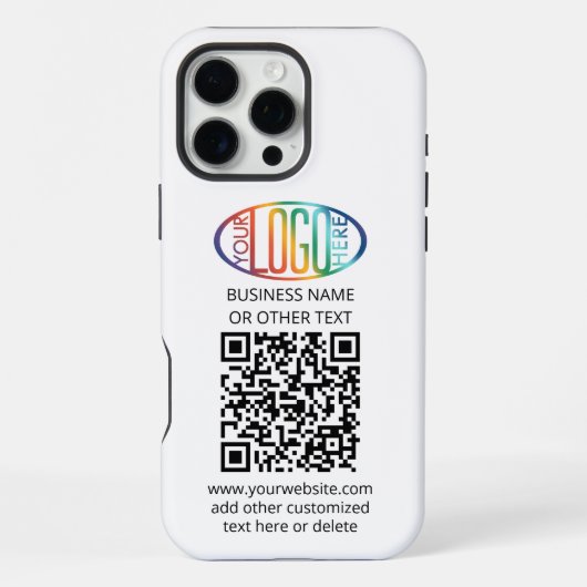 Coque iPhone 16 Pro Max Générateur de code QR et logo d'entreprise minimal (Verso)