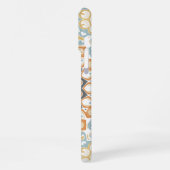 Coque iPhone 16 Pro Max Geometric Mandala in Orange, Gray, and Blue (Côté gauche)