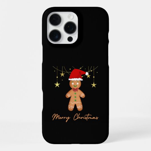 Coque iPhone 16 Pro Max Gingerbread Salutations Noël (Verso)