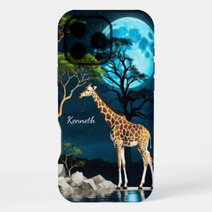Coque iPhone 16 Pro Max Giraffe en Pleine lune