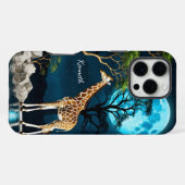 Coque iPhone 16 Pro Max Giraffe en Pleine lune (Verso Horizontal)