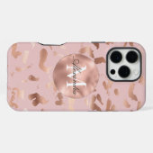 Coque iPhone 16 Pro Max Glam Rose Gold Blush Abstrait (Verso Horizontal)