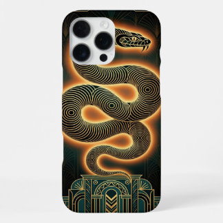 Coque iPhone 16 Pro Max Gold Teal iPhone 16 Pro Max Case | Mystical Snake