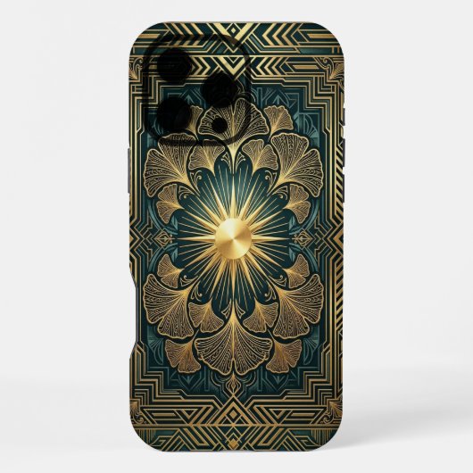 Coque iPhone 16 Pro Max Golden Mandala Bloom | Gold iPhone 16 Pro Max case (Verso)