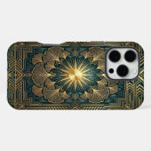 Coque iPhone 16 Pro Max Golden Mandala Bloom | Gold iPhone 16 Pro Max case (Verso Horizontal)