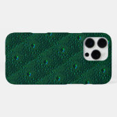 Coque iPhone 16 Pro Max Gouttes d'eau sur métal vert (Verso Horizontal)