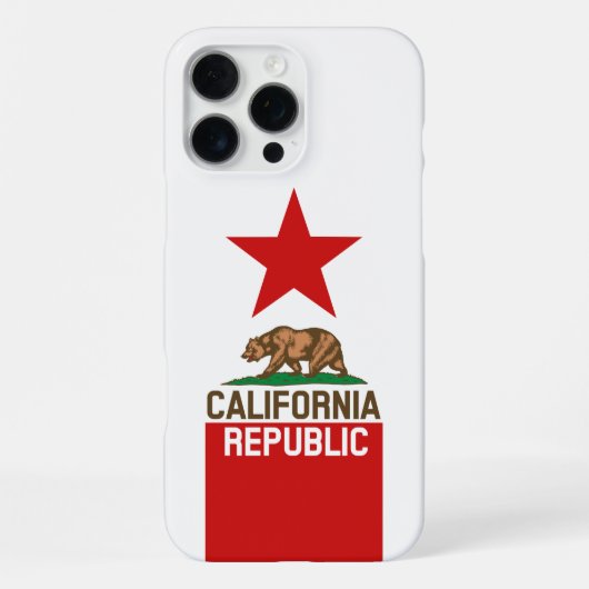 Coque iPhone 16 Pro Max Graphique dynamique du drapeau de l'État de Califo (Verso)
