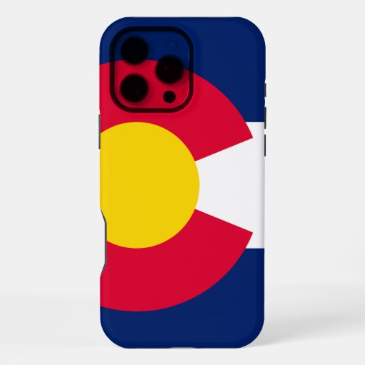 Coque iPhone 16 Pro Max Graphique dynamique du drapeau de l'État du Colora (Verso)