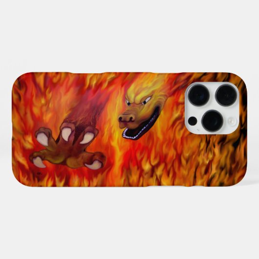 Coque iPhone 16 Pro Max Griffe de dragon rouge (Verso Horizontal)