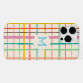 Coque iPhone 16 Pro Max Grille d'aquarelle monographique customisée (Verso Horizontal)