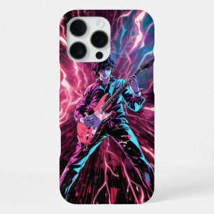 Coque iPhone 16 Pro Max Groupe de Rock Vibrant d'Anime Guitariste