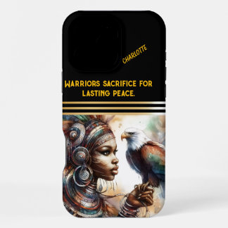 Coque iPhone 16 Pro Max Guerrier vêtu d'aigle reine de force