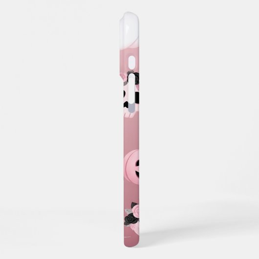 Coque iPhone 16 Pro Max Halloween rose éffrayant (Côté gauche)