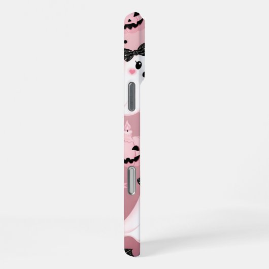 Coque iPhone 16 Pro Max Halloween rose éffrayant (Côté droit)