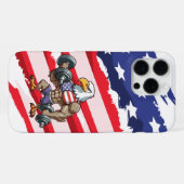 Coque iPhone 16 Pro Max haltérophilie patriotique américaine aigle chauve (Verso Horizontal)