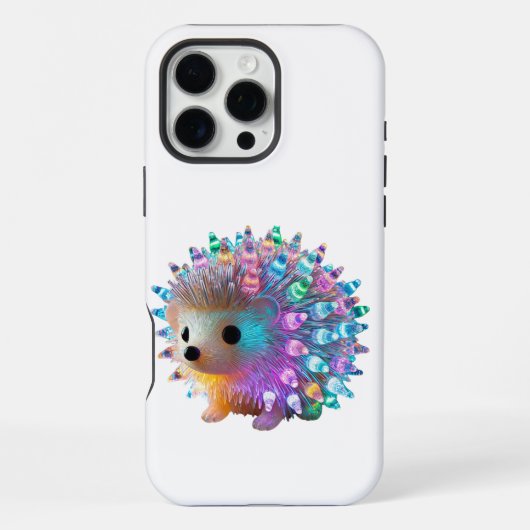 Coque iPhone 16 Pro Max Hérisson arc-en-ciel (Verso)