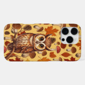 Coque iPhone 16 Pro Max Hibou d'automne et feuilles (Verso Horizontal)
