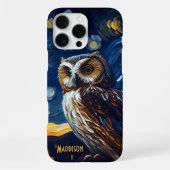 Coque iPhone 16 Pro Max Hibou Nuit Étoilée (Verso)