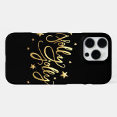Coque iPhone 16 Pro Max Holly Jolly | Élégant script de faux or (Verso Horizontal)
