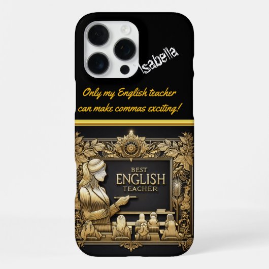 Coque iPhone 16 Pro Max Honorer un enseignant d'anglais dévoué (Verso)