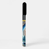 Coque iPhone 16 Pro Max Howling Wolf dans une forêt lune (Côté droit)