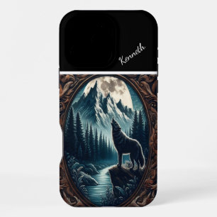 Coque iPhone 16 Pro Max Hurlement de loup au clair de lune