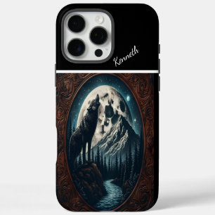 Coque iPhone 16 Pro Max Hurlement de loup au clair de lune