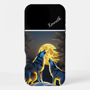 Coque iPhone 16 Pro Max Hurlement du loup atteint la pleine lune